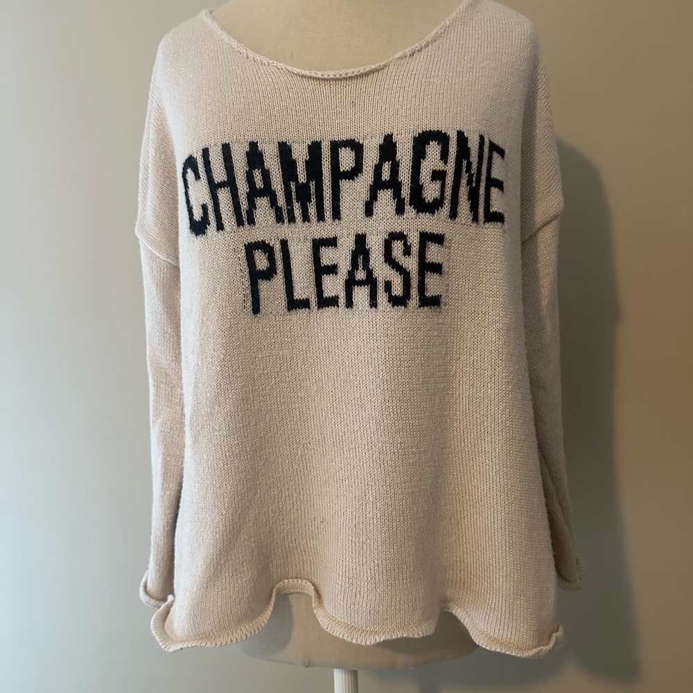 Miracle Cream Sweater with Black Text